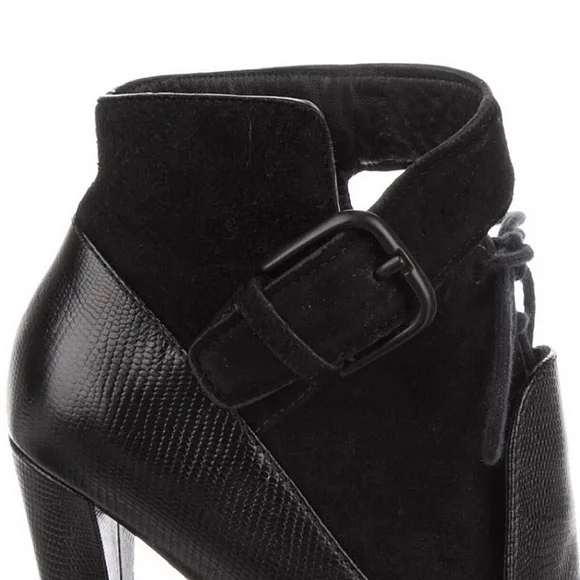 Alexander Wang Black Leather Monique Platform Booties Size 37.5 (7.5) - Picture 8 of 9